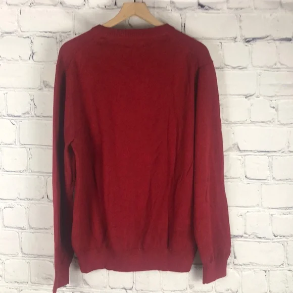 NWOT NAUTICA Red V-Neck Sweater Sz Large
